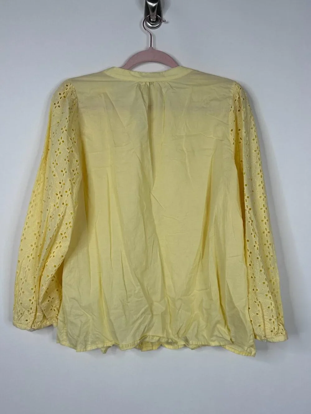2/$30 J. Crew Mixed-media Button-front Top in Sunlight Large #A1965